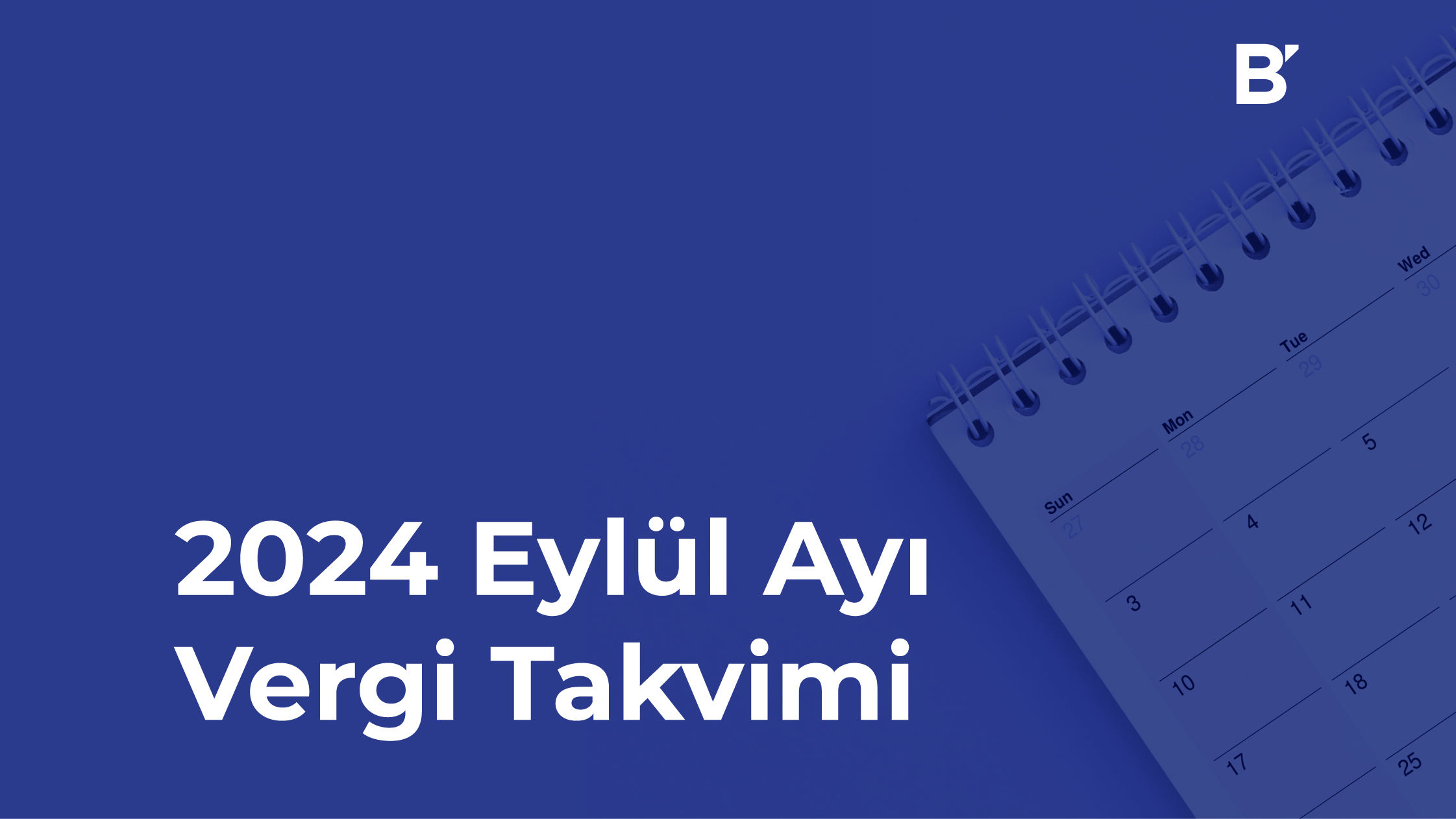 Vergi Takvimi kapak Eylül